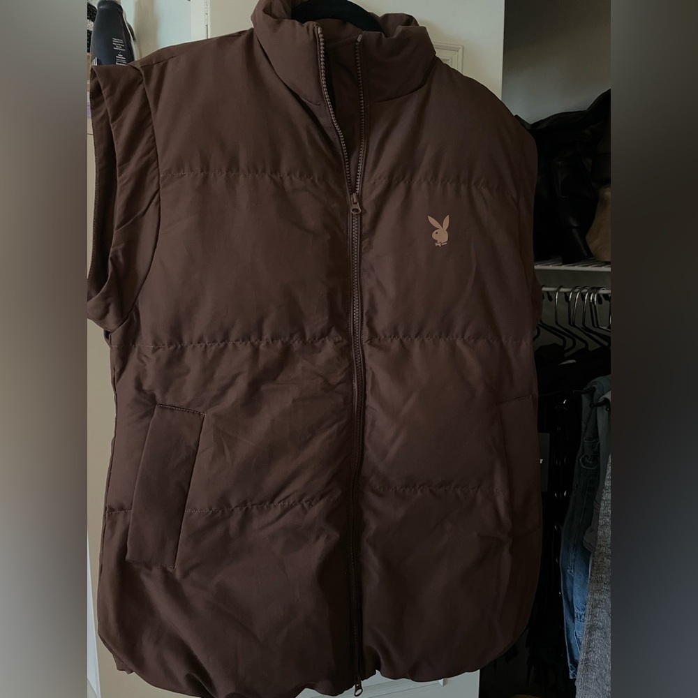 PLAYBOY Brown Puffer Vest